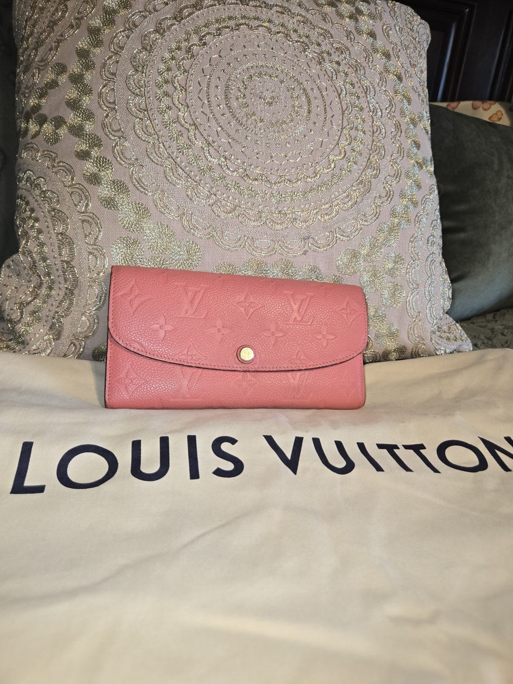 Louis Vuitton Pink Monogram Embossed Continental Wallet